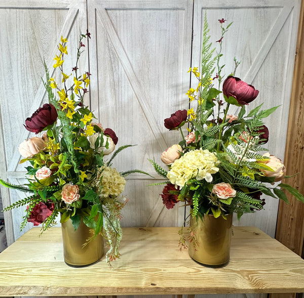 Peony & Hydrangea Flower Arrangement
