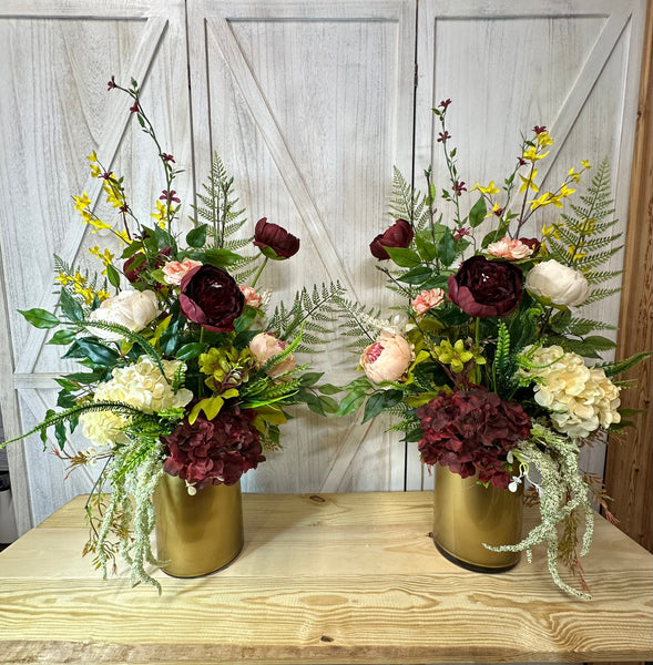 Peony & Hydrangea Flower Arrangement