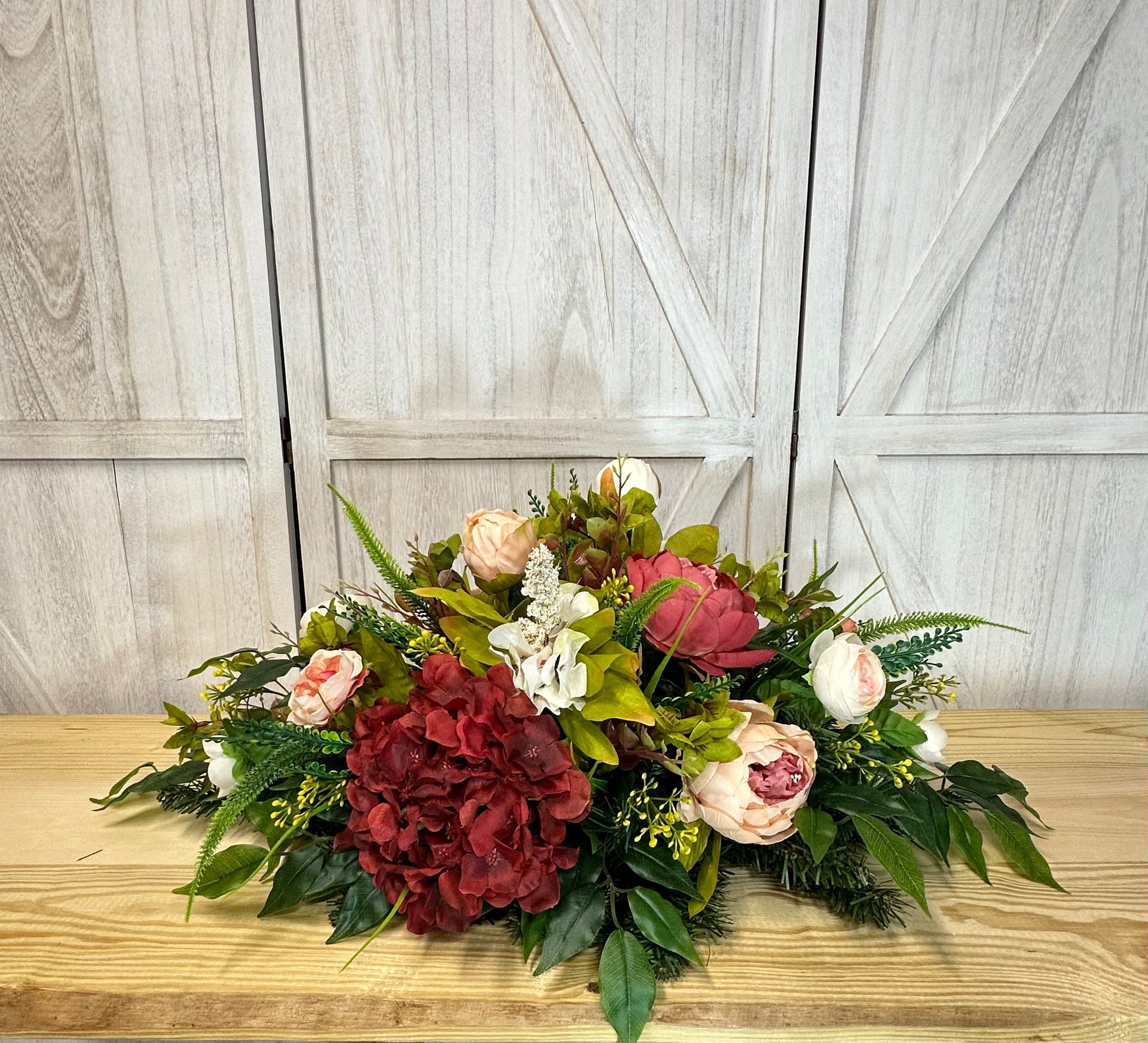 Peony & Hydrangea Flower Arrangement - swag