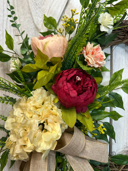 Peonies & Hydrangeas Wreath