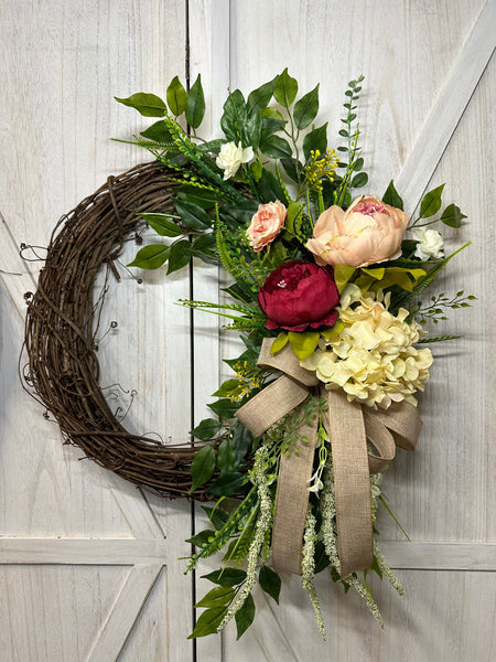 Peonies & Hydrangeas Wreath
