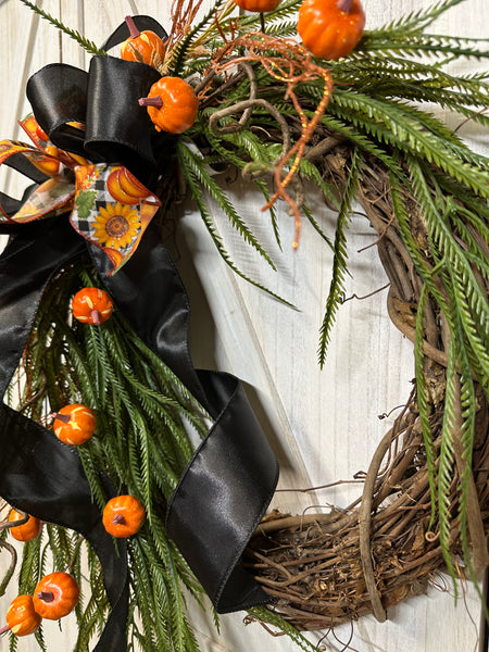 Pumpkin Spray Wreath