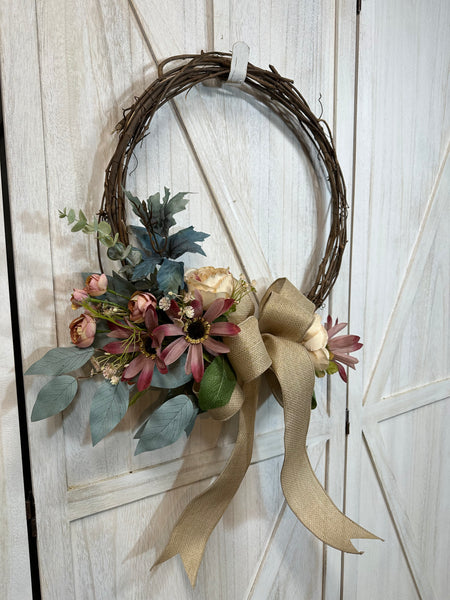 Fall Turquoise Blend - thin grapevine