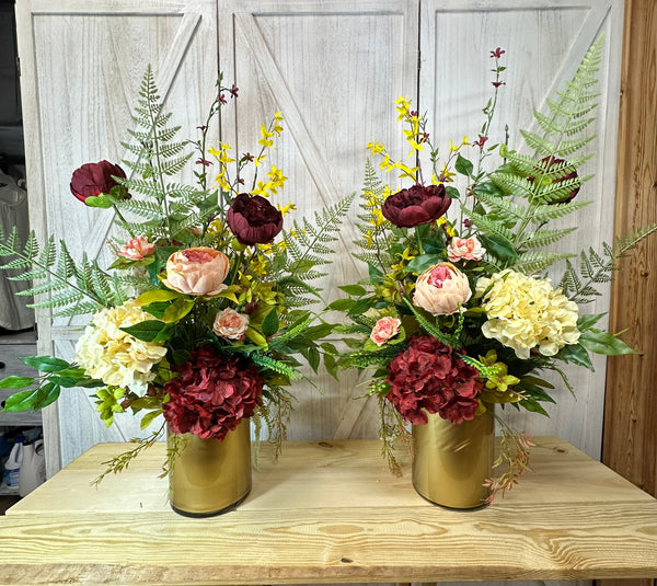 Peony & Hydrangea Flower Arrangement