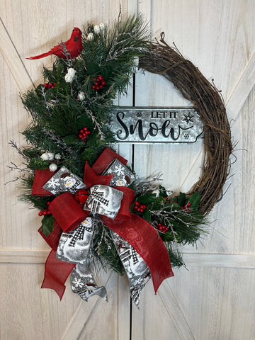 Silver Let It Snow Wreath