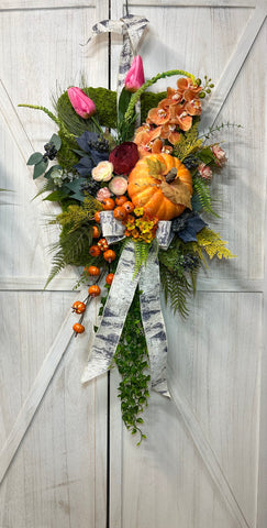 Fall Pumpkins & Tulips Swag