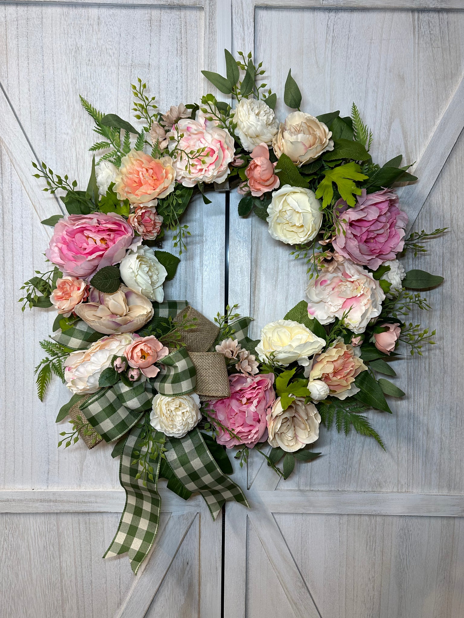 Spring Peonies Wreath - Pink