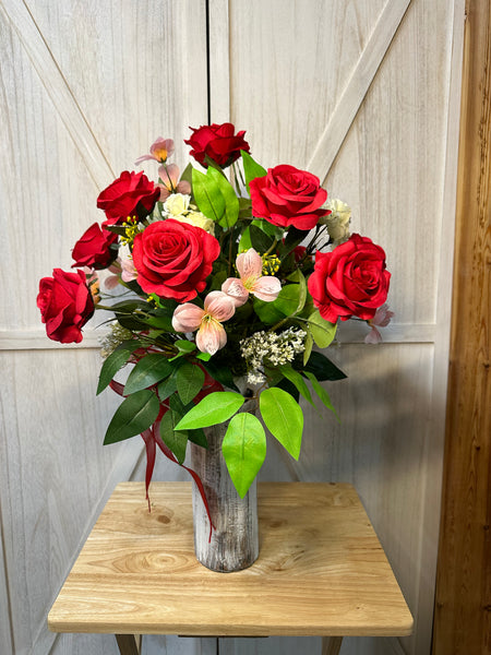 Rose Themed Cemetery Arrangement