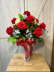 Patriotic Themed Cemetery Arrangement