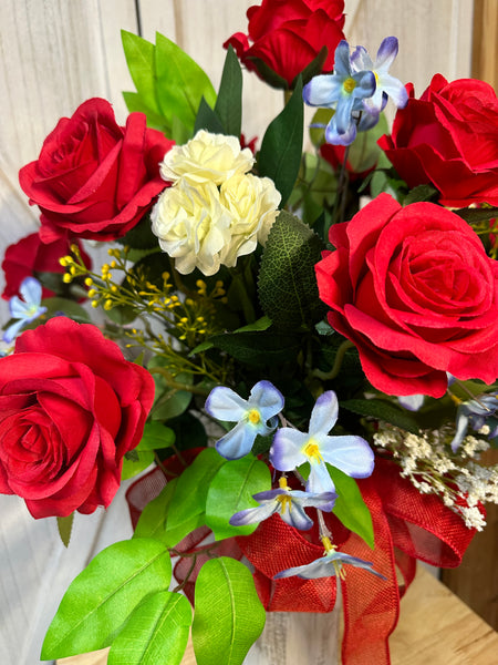 Patriotic Themed Cemetery Arrangement