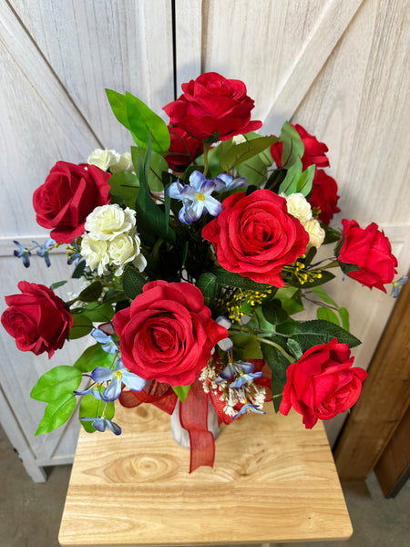 Patriotic Themed Cemetery Arrangement