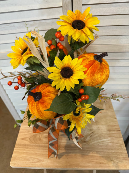 Pumpkins & Sunflowers Floral Arrangement