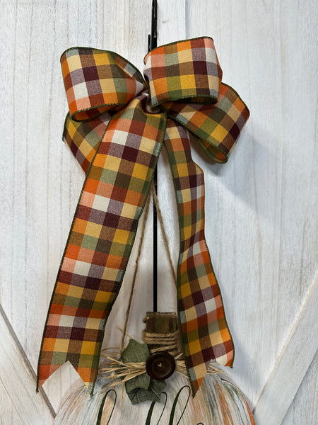 Halloween Jack-O-Lantern and Hello Fall Pumpkin Sign - reversable