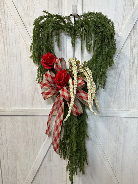 Heart Valentine Greenery Wreath