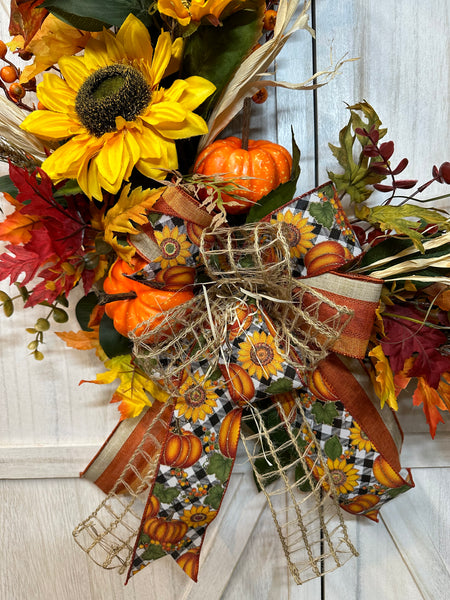 Sunflower & Pumpkins Wreath