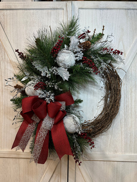 Iced Pine Winter Wreath