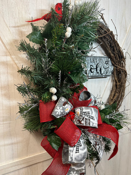 Silver Let It Snow Wreath