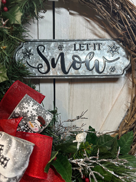 Silver Let It Snow Wreath