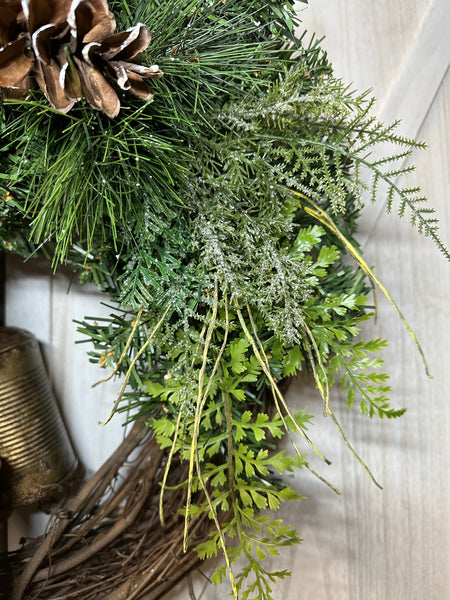 Cowbells Evergreen Wreath