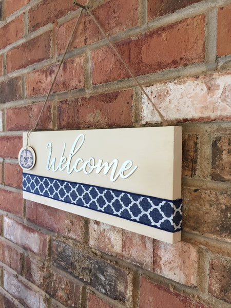 Welcome Sign with a Sand Dollar