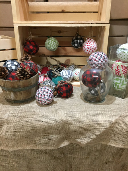 Fabric Rag Ball Ornaments