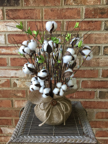 Dried Cotton Pod Floral Arrangement