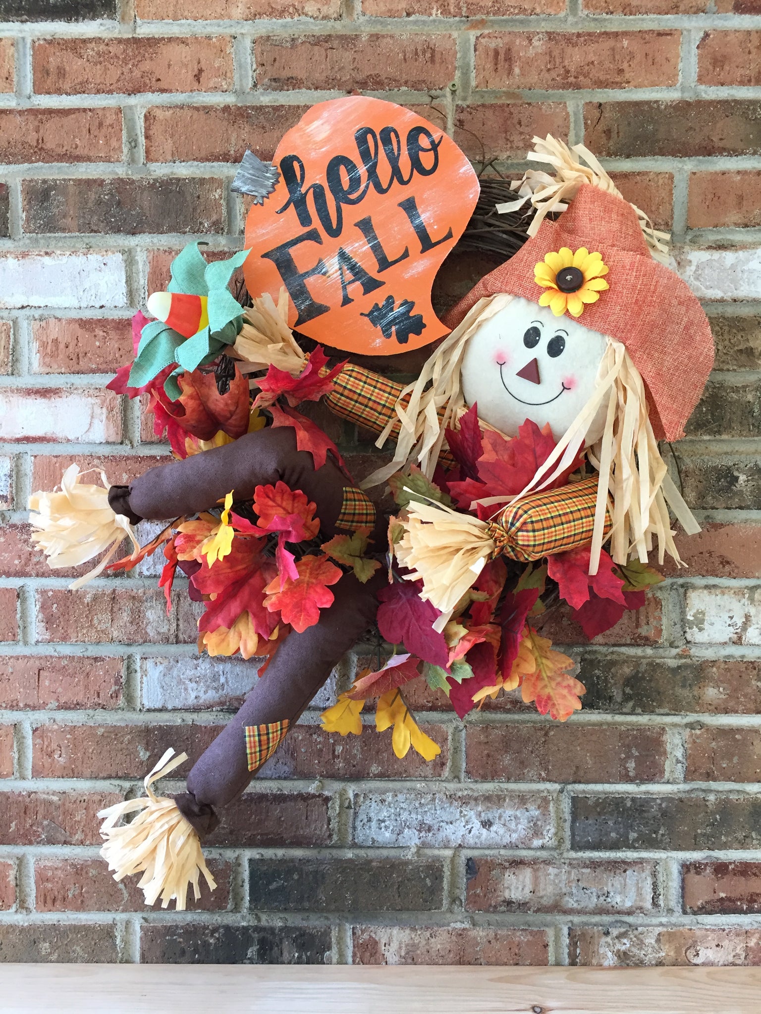 Hello Fall Scarecrow Wreath