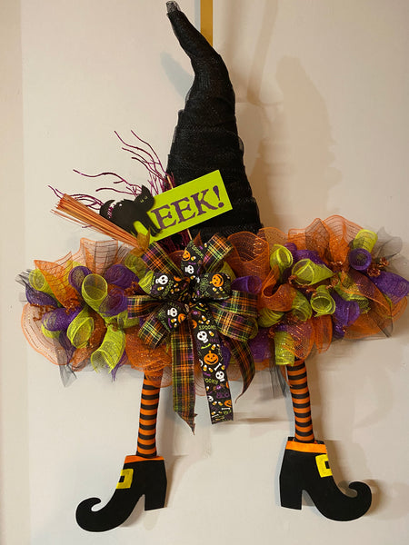 Witch Hat Wreath - Orange Tutu