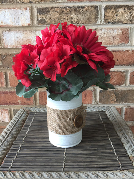 Geraniums & Gerbers Floral Arrangement