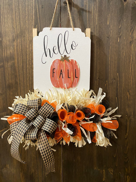 Hello Fall & Halloween Wreath - Rail