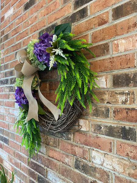 Hydrangea Grapevine Wreath