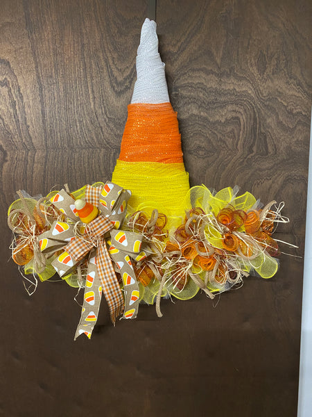 Witch Hat Wreath - Candy Corn