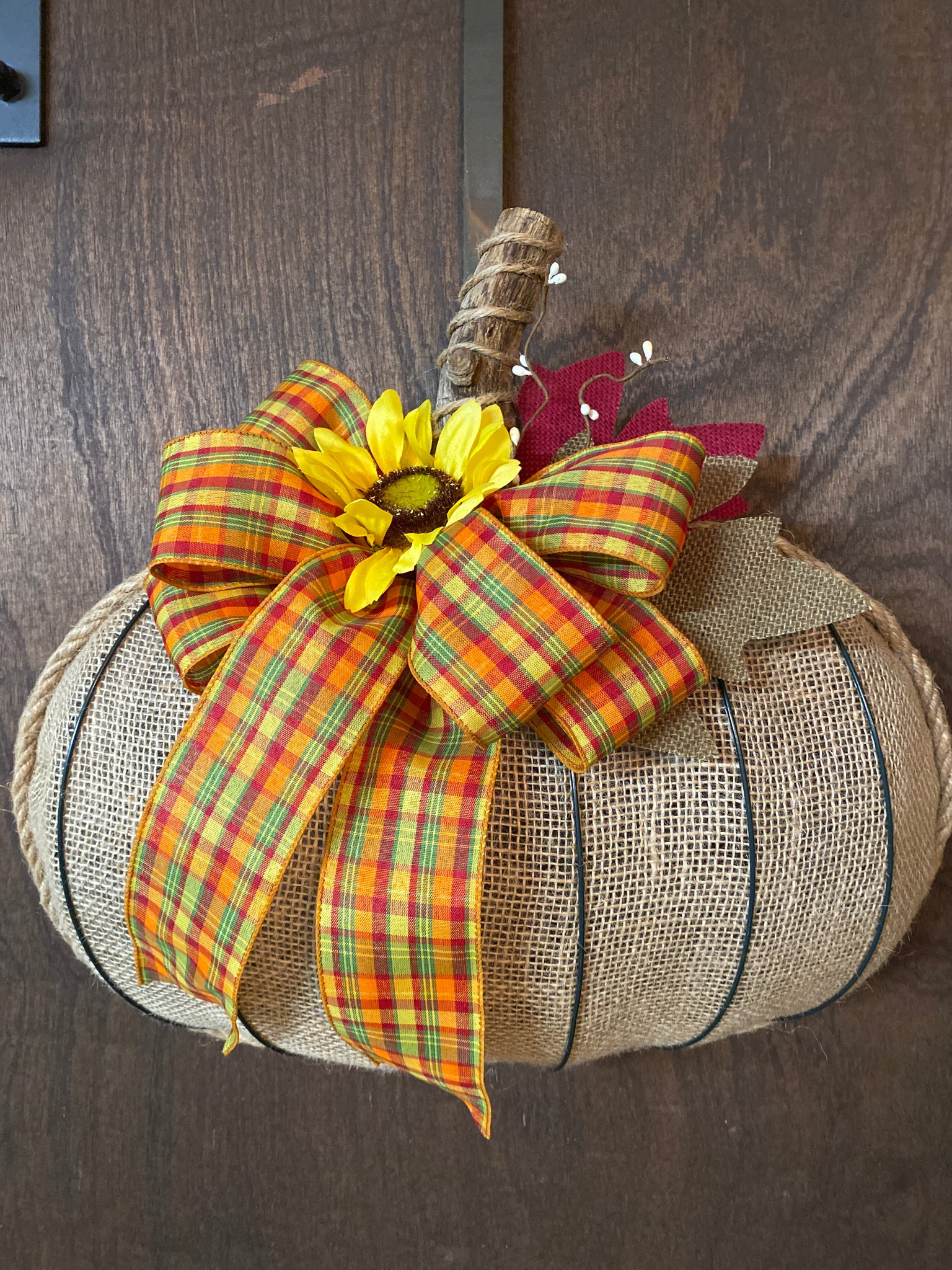 Burlap Pumpkin Wreath