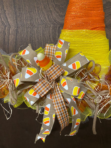 Witch Hat Wreath - Candy Corn