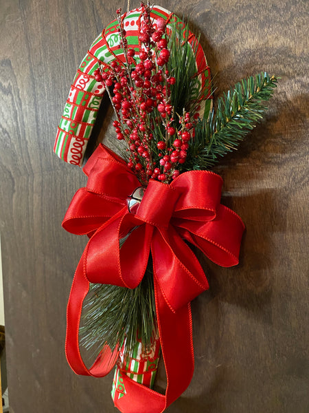 Candy Cane Wreath - Berries