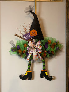 Witch Hat Wreath - Green Tutu