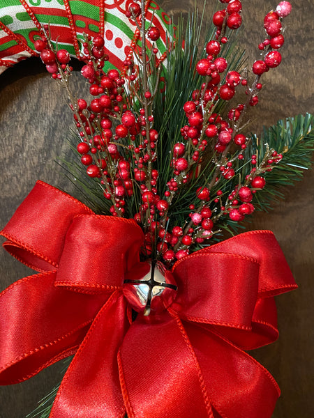 Candy Cane Wreath - Berries