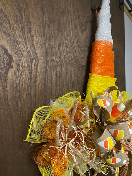 Witch Hat Wreath - Candy Corn