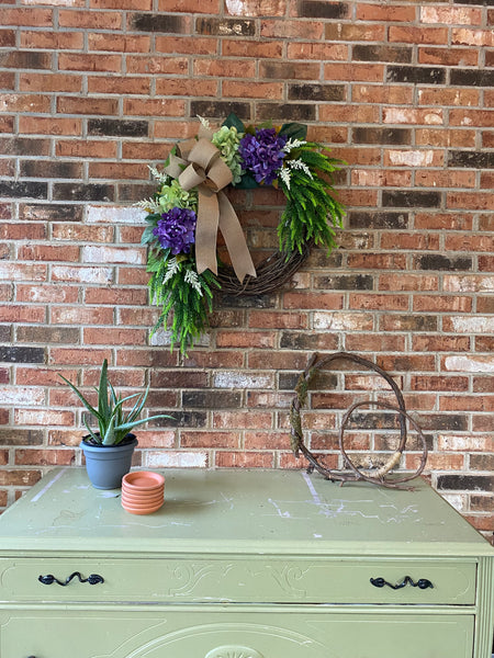 Hydrangea Grapevine Wreath