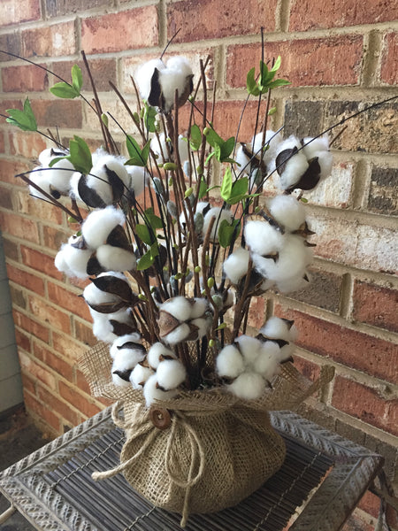 Dried Cotton Pod Floral Arrangement