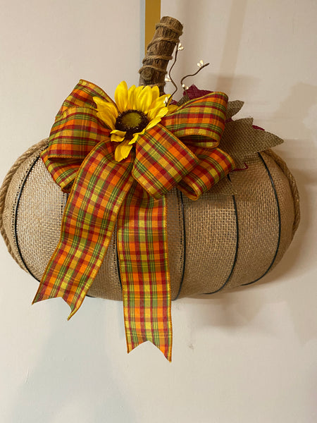 Burlap Pumpkin Wreath