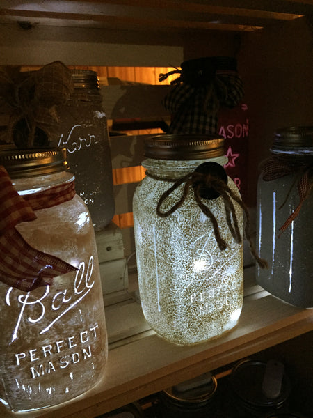 Painted Mason Jar Fairy Light- Quart