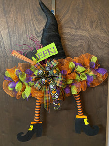 Witch Hat Wreath - Orange Tutu