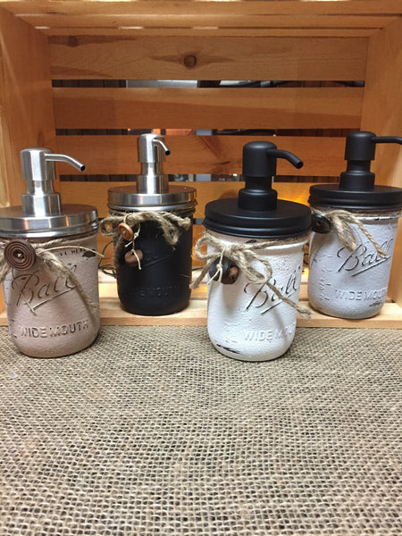 Painted Mason Jar Soap or Lotion Dispenser- Pint