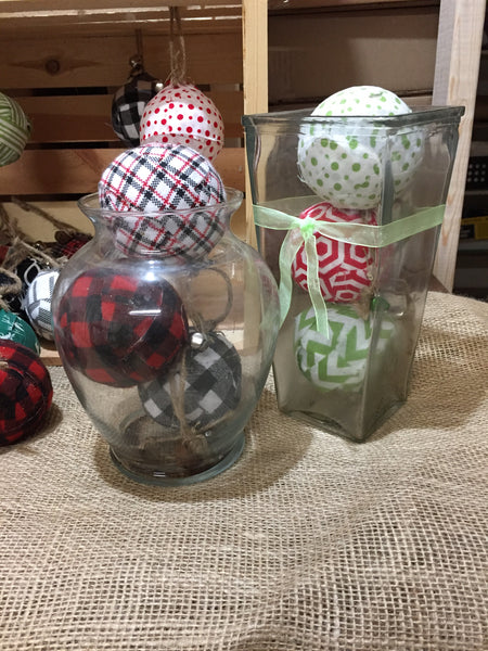 Fabric Rag Ball Ornaments