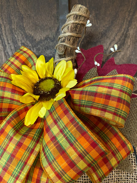 Burlap Pumpkin Wreath