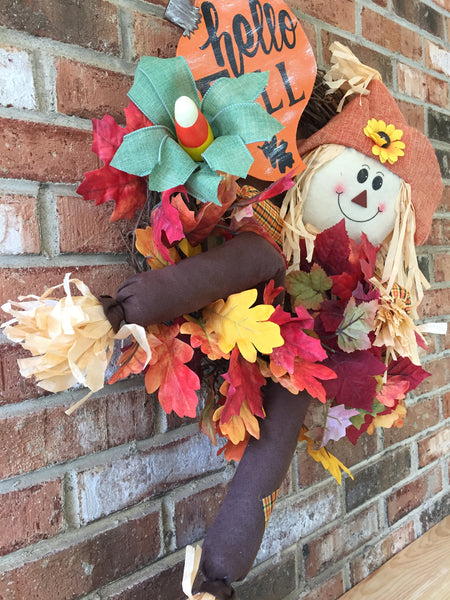 Hello Fall Scarecrow Wreath