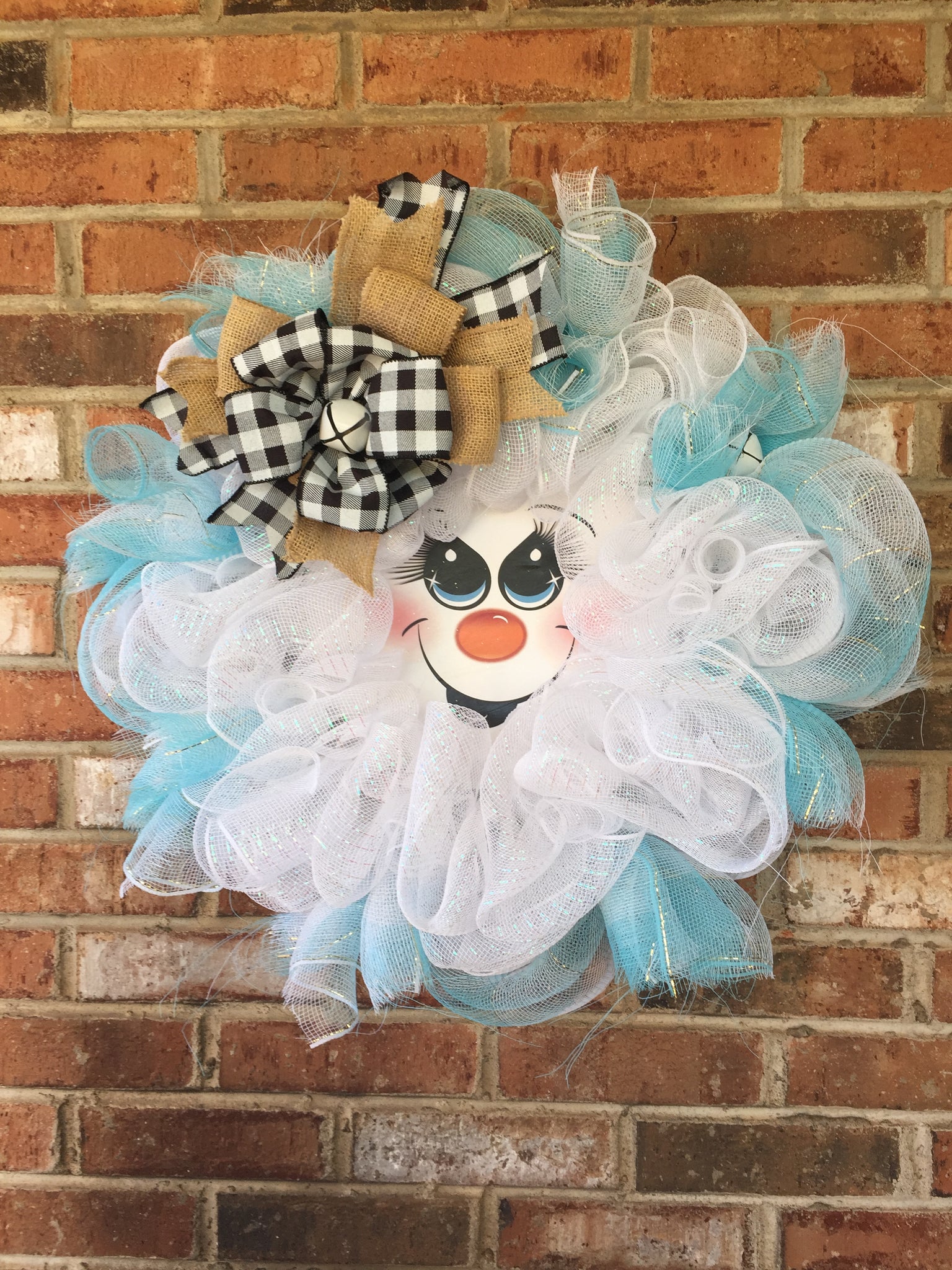 SnowWoman Blue Wreath