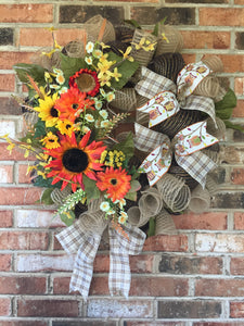 Rustic Fall Floral Wreath