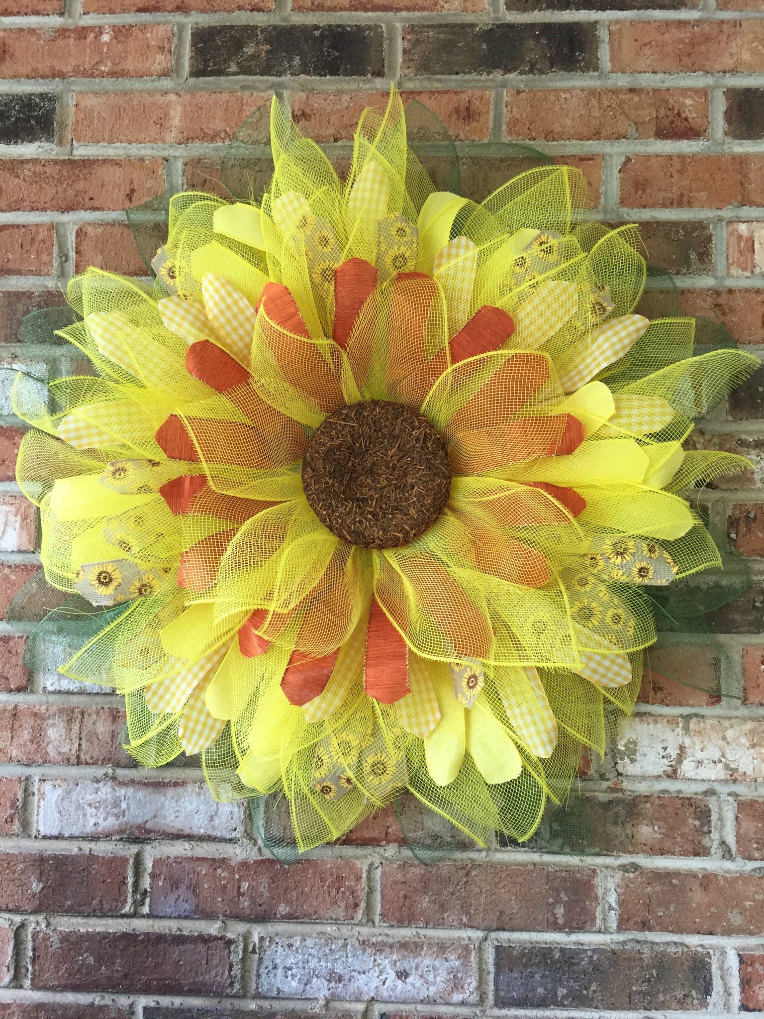 Sunflower Ribbon Flower Wreath